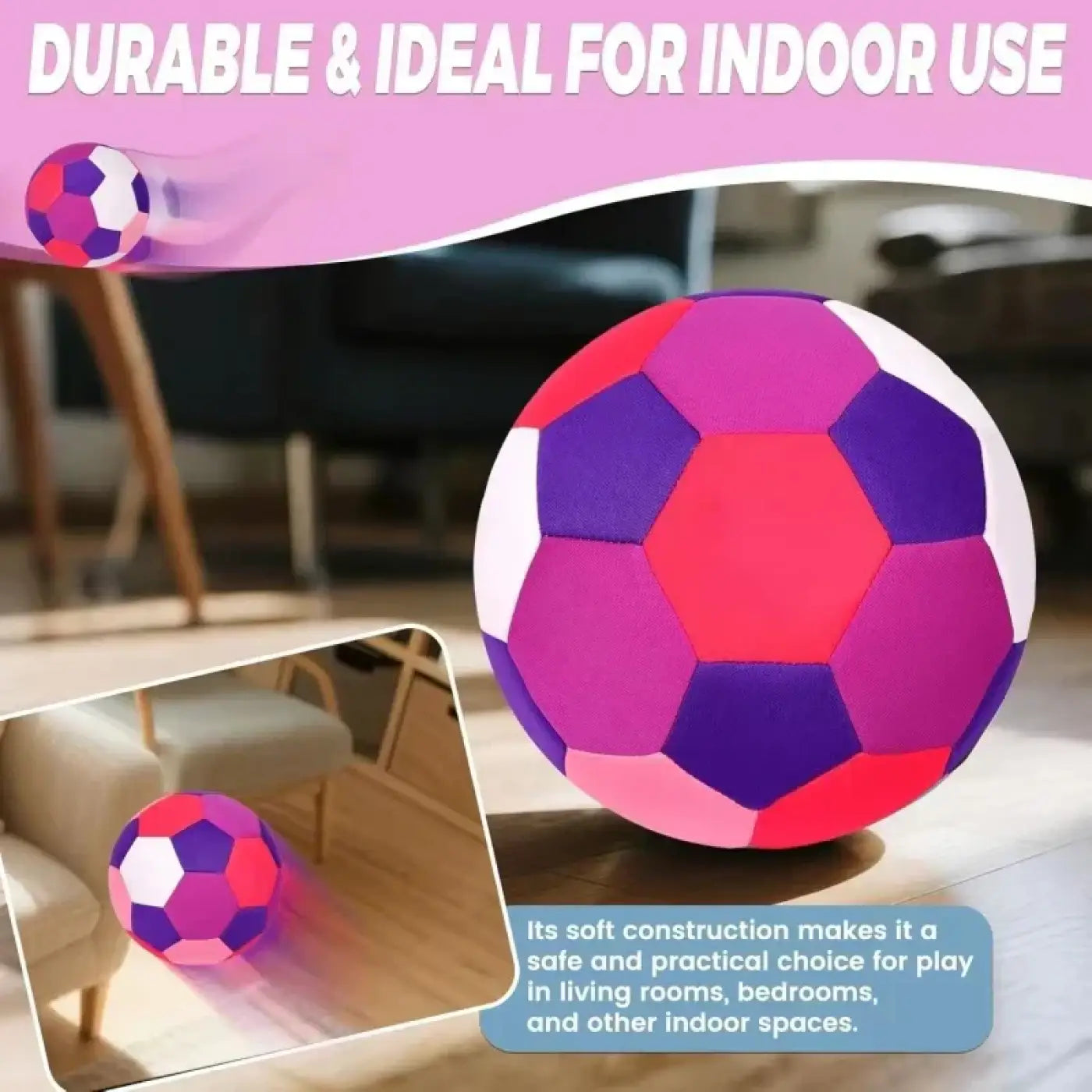 The Ball Depot kids soccer ball: Soft Fabric Indoor Kids Soccer Ball