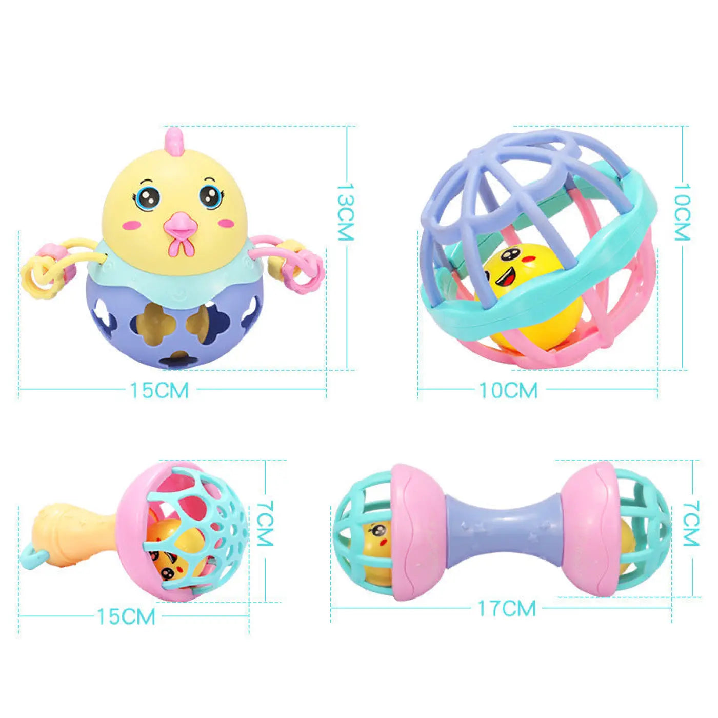 The Ball Depot baby balls: Soft rubber animal baby ball play set