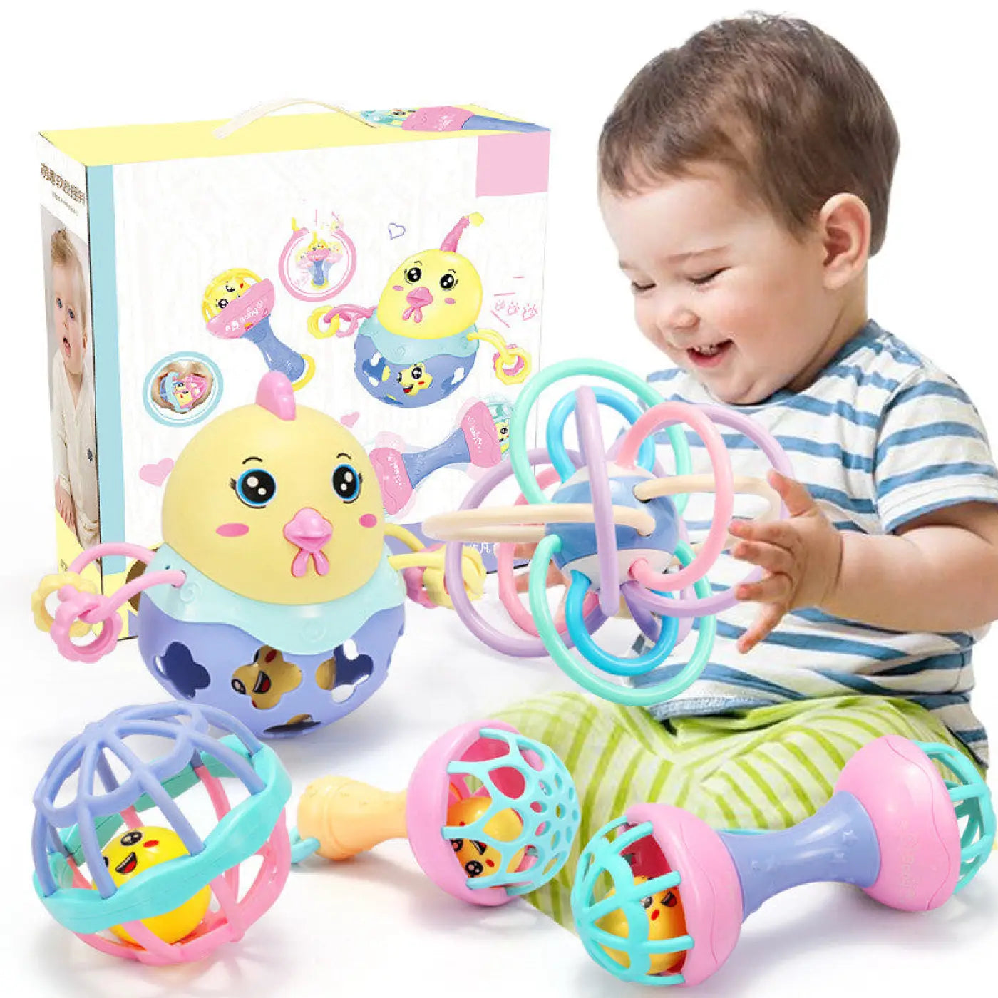 The Ball Depot baby balls: Soft rubber animal baby ball play set