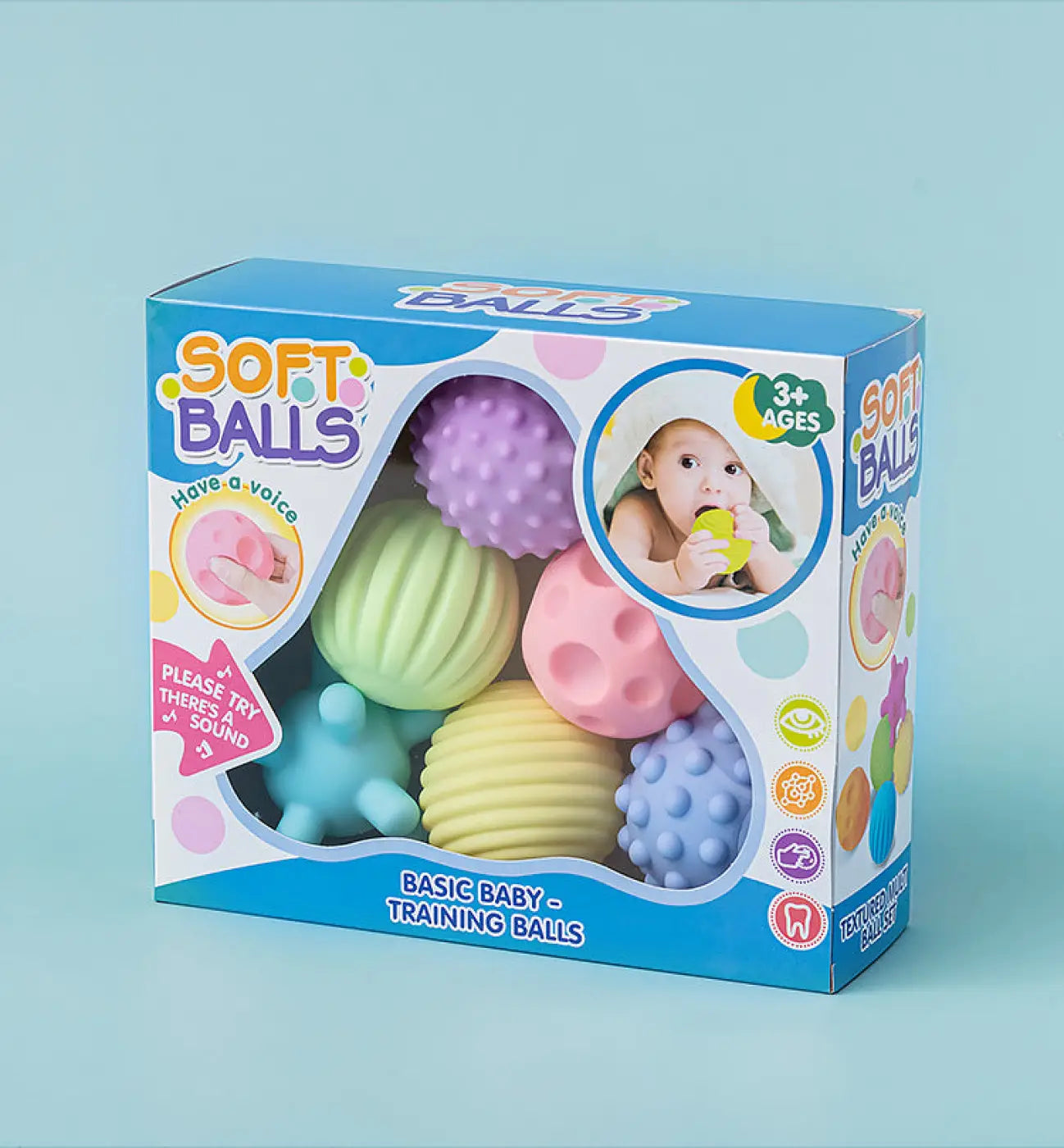 The Ball Depot baby balls: Soft Rubber Baby Grasping Ball