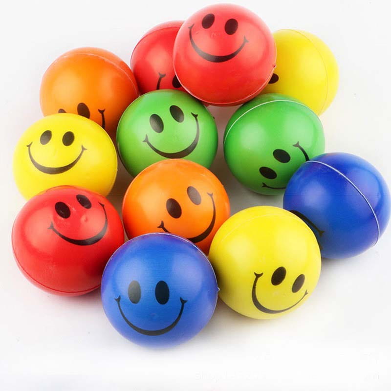 Colorful smiley face stress balls from Soft Solid Elastic Balls collection