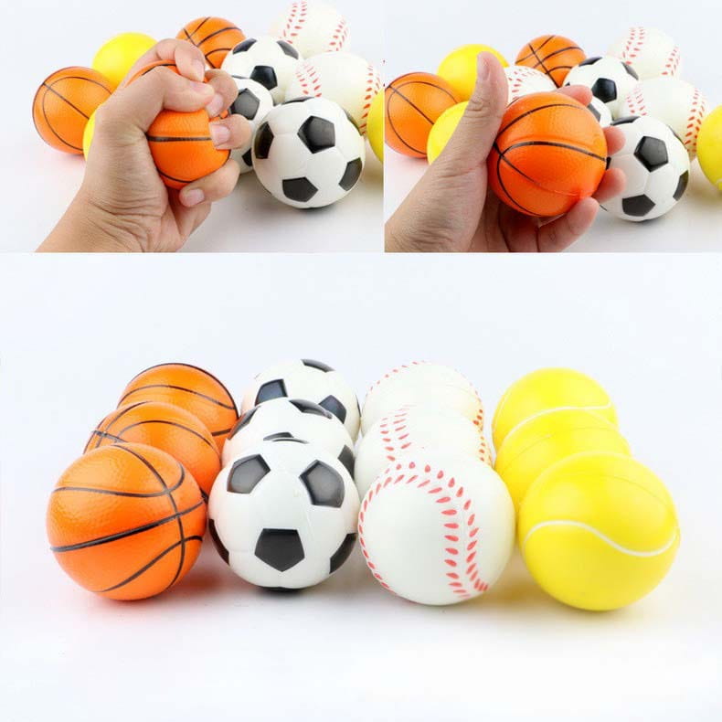 Orange basketball-shaped stress ball from Soft Solid Elastic Balls