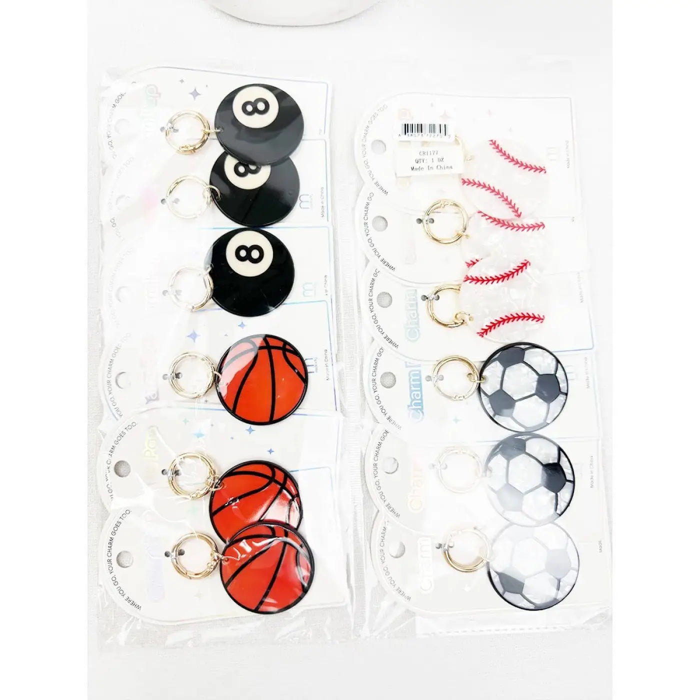 Love and Repeat keychain: Sports Ball Key Charm