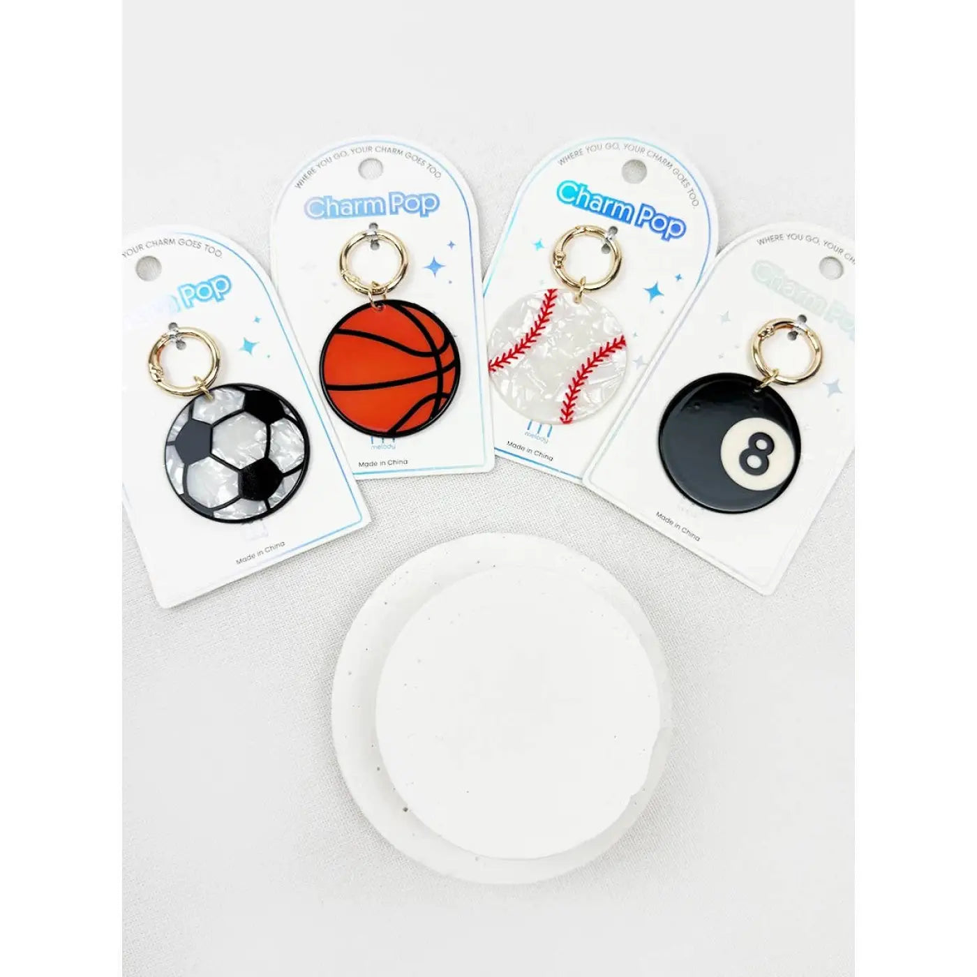 Love and Repeat keychain: Sports Ball Key Charm