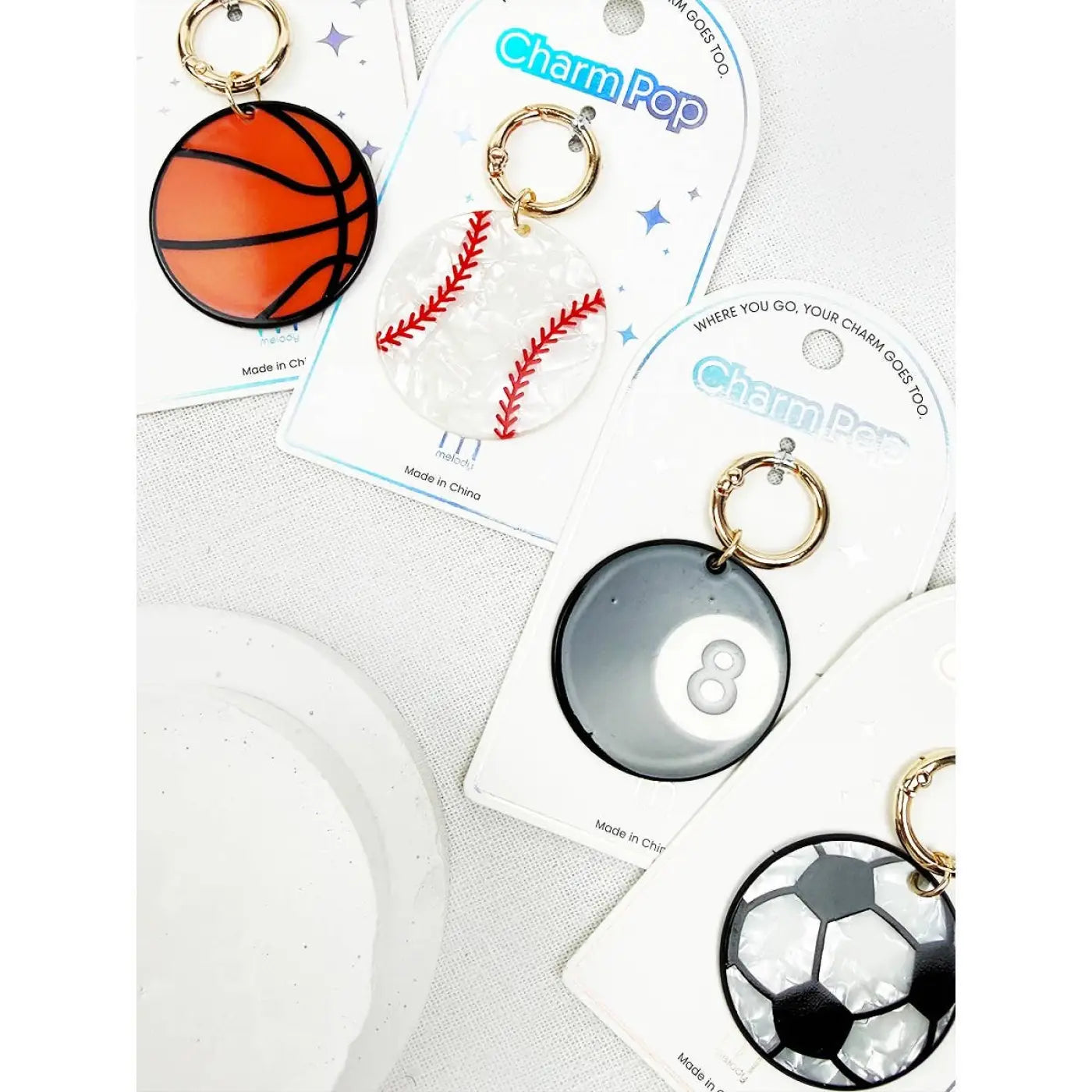 Love and Repeat keychain: Sports Ball Key Charm