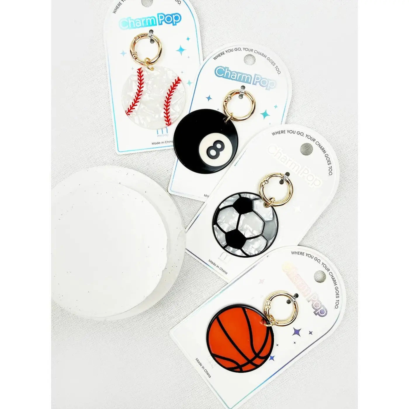 Love and Repeat keychain: Sports Ball Key Charm