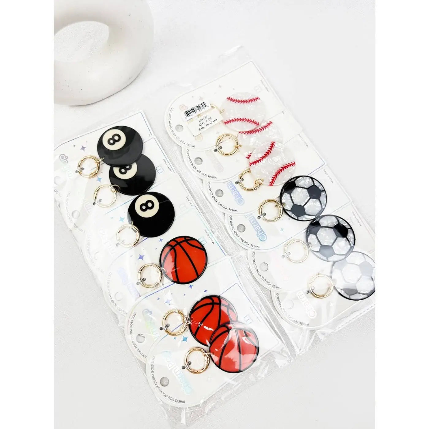 Love and Repeat keychain: Sports Ball Key Charm