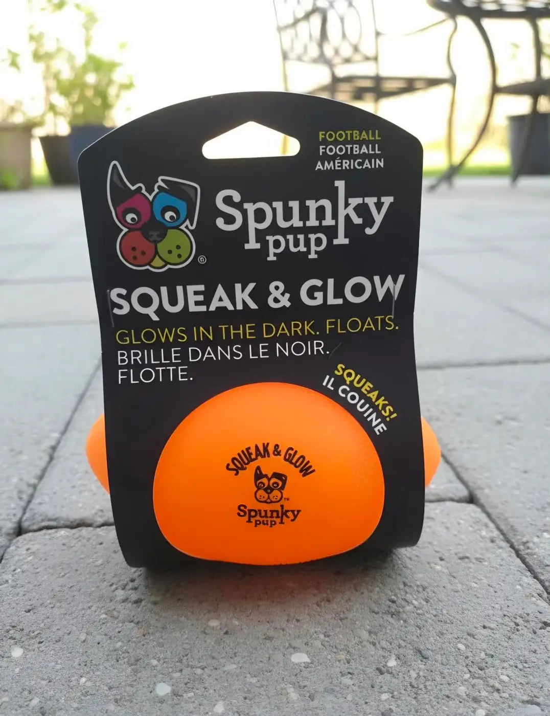 Spunky Pup glow dog ball: Squeak and Glow Dog Football