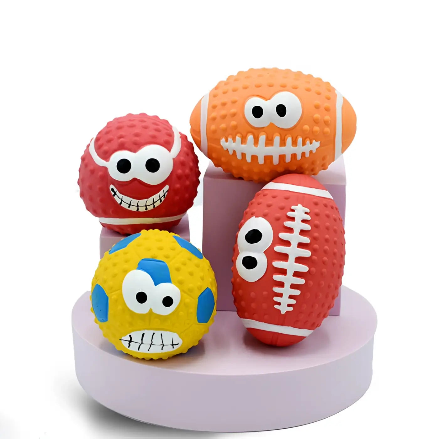 The Ball Depot dog ball: Squeaky Football Dog Ball