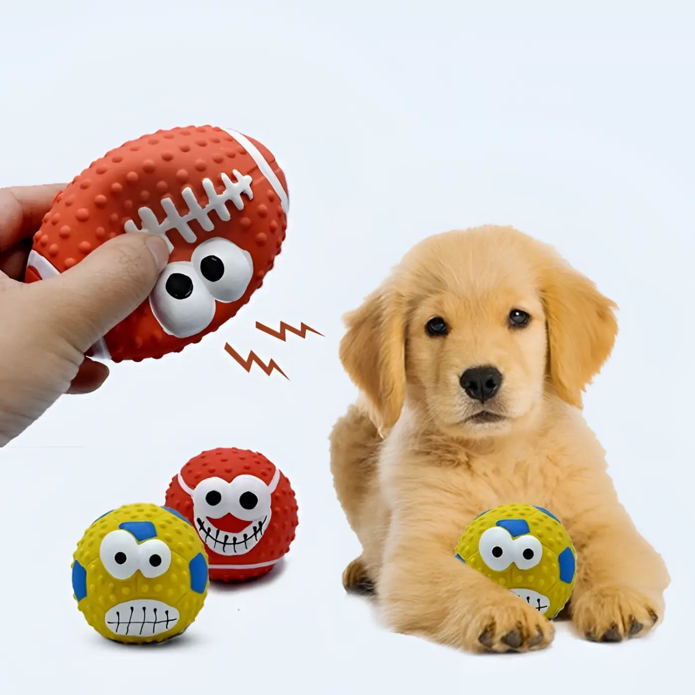 The Ball Depot dog ball: Squeaky Football Dog Ball