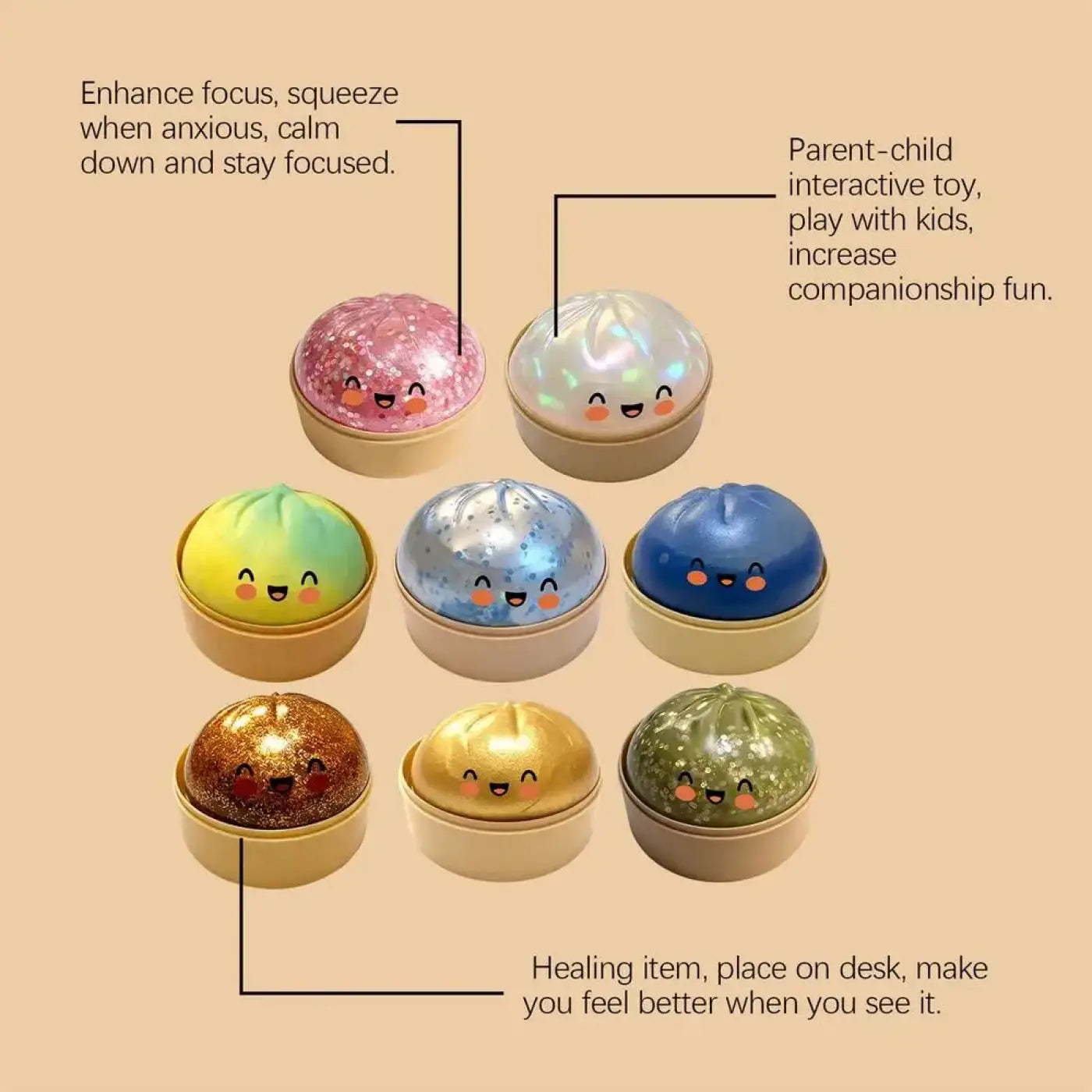 The Ball Depot stress balls: Squishy's Dumpling Toy Squeeze Ball