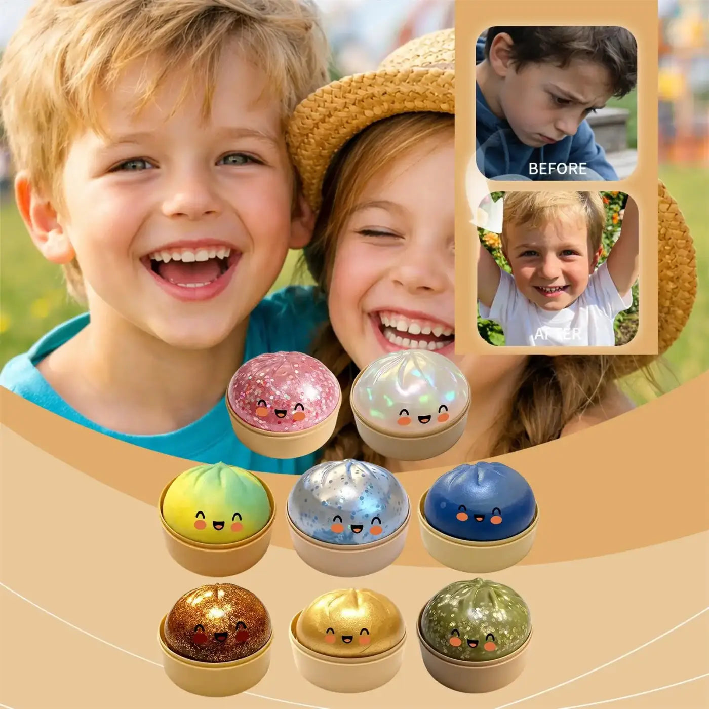 The Ball Depot stress balls: Squishy's Dumpling Toy Squeeze Ball