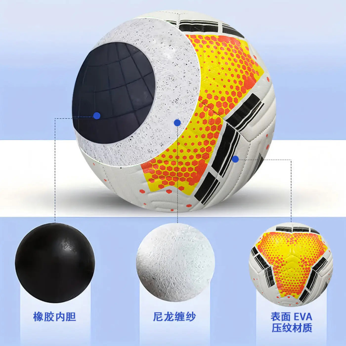 The Ball Depot soccer ball: Standard No. 5 PVC Machine Sewn Soccer Ball