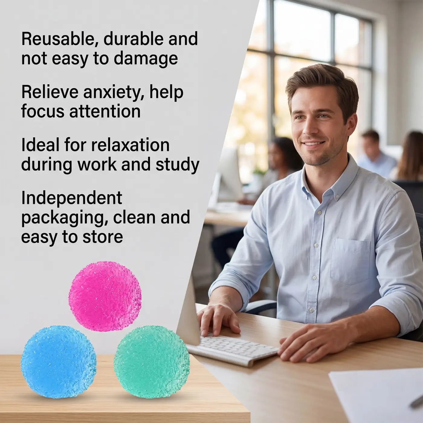 Cashymart stress balls: Stress-relief Popping Ball With Slow Rebound