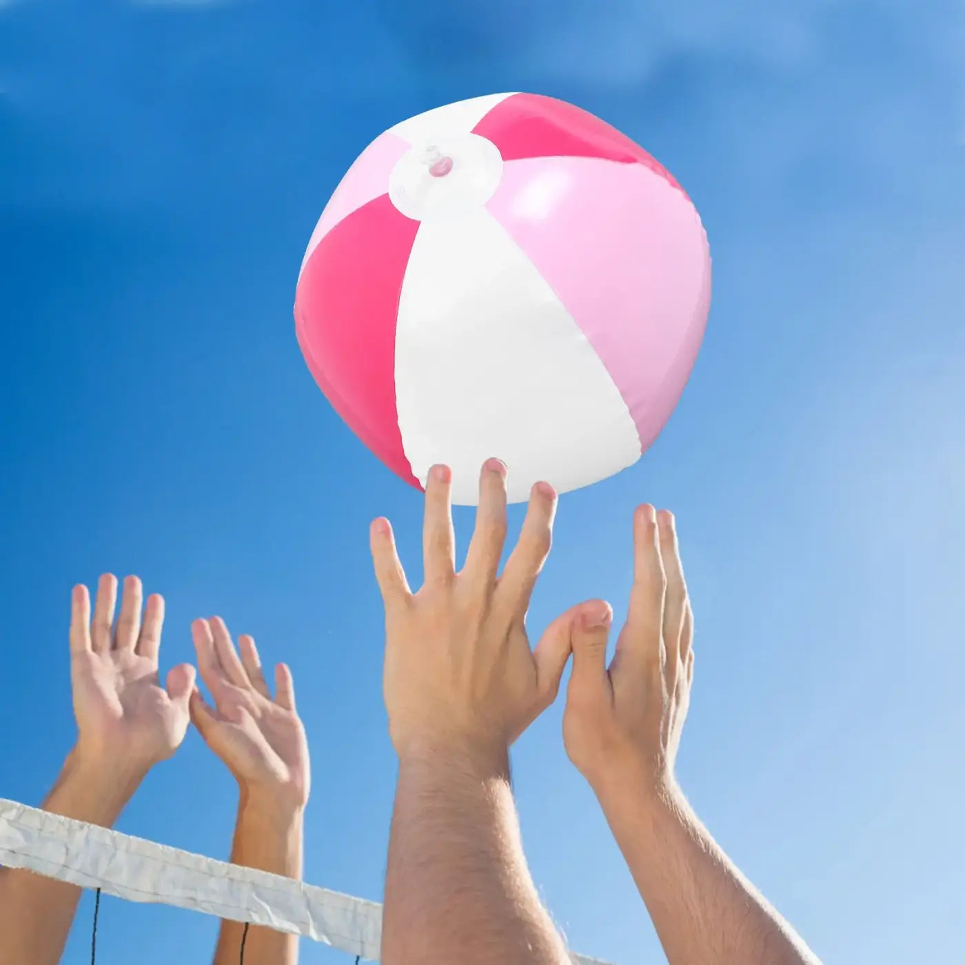 The Ball Depot beach ball: Summer Inflatable Beach Ball — Pink/White