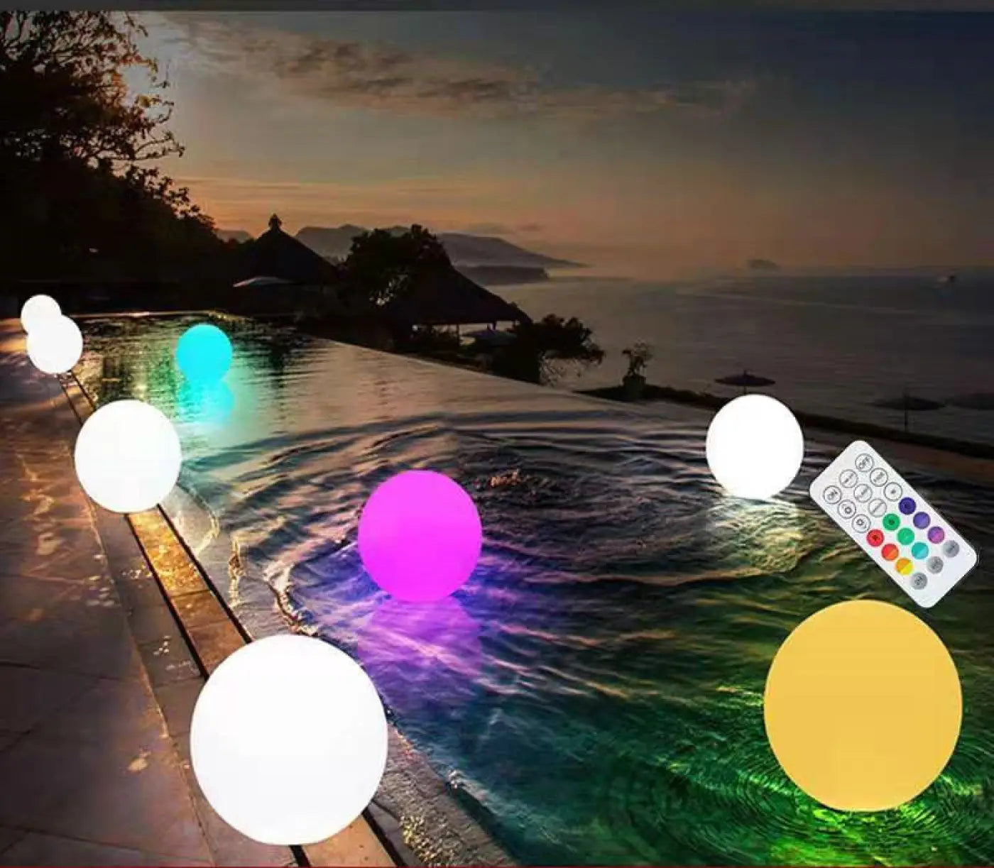 The Ball Depot decorative ball: Wireless Remote Control Outdoor Ball Lamp