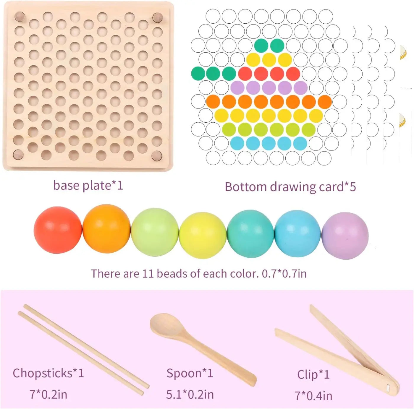 Cashymart ball game: Wooden Board Beads Learning Game,