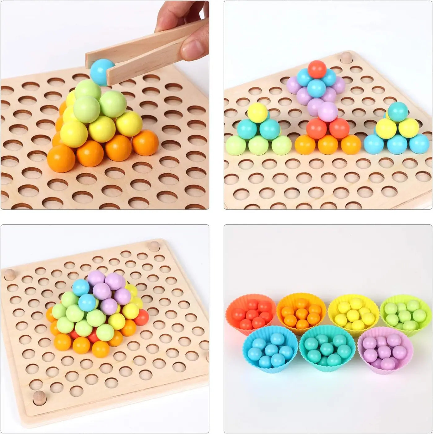 Cashymart ball game: Wooden Board Beads Learning Game,