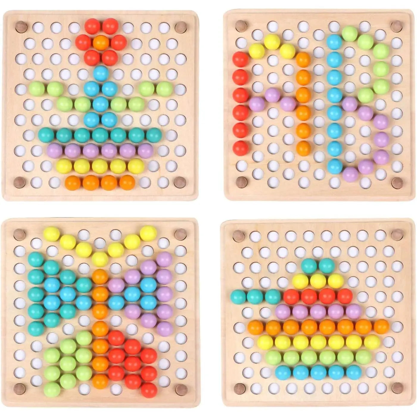 Cashymart ball game: Wooden Board Beads Learning Game,