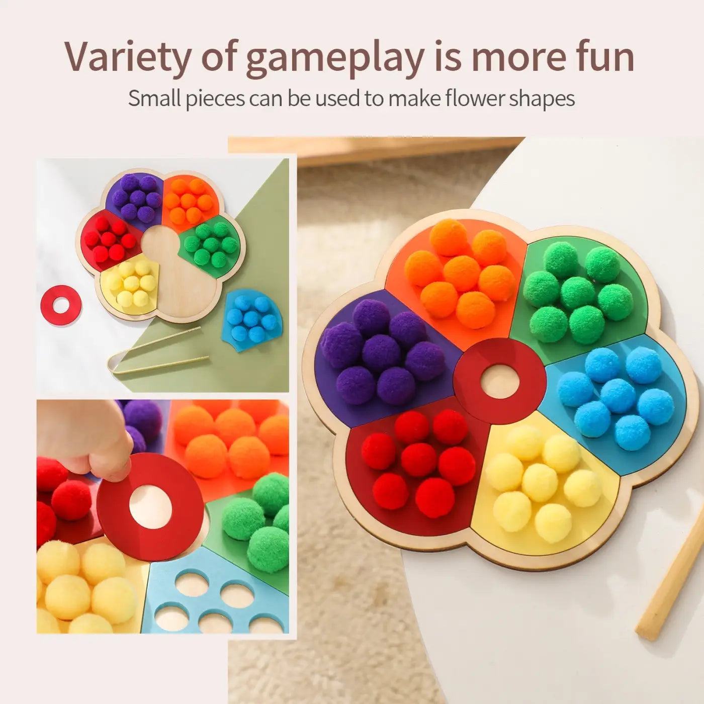 The Ball Depot baby balls: Wooden Children's Early Education Ball Game
