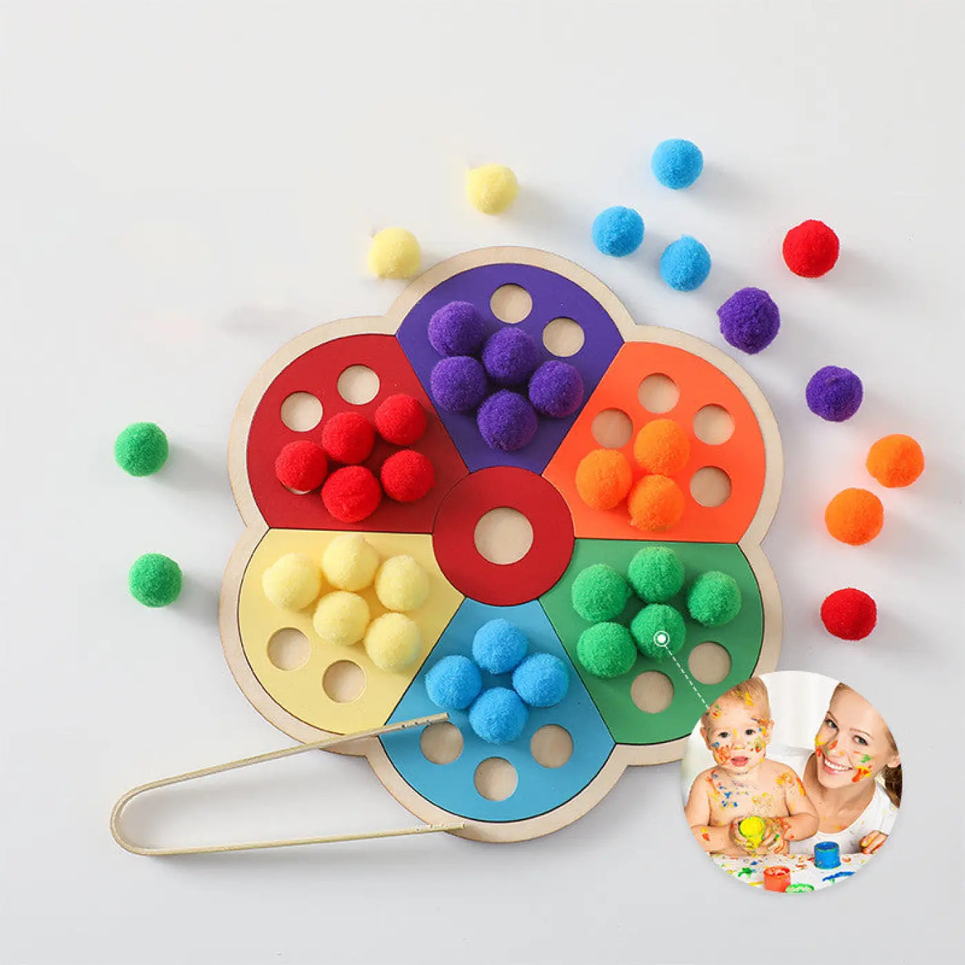 The Ball Depot baby balls: Wooden Children's Early Education Ball Game