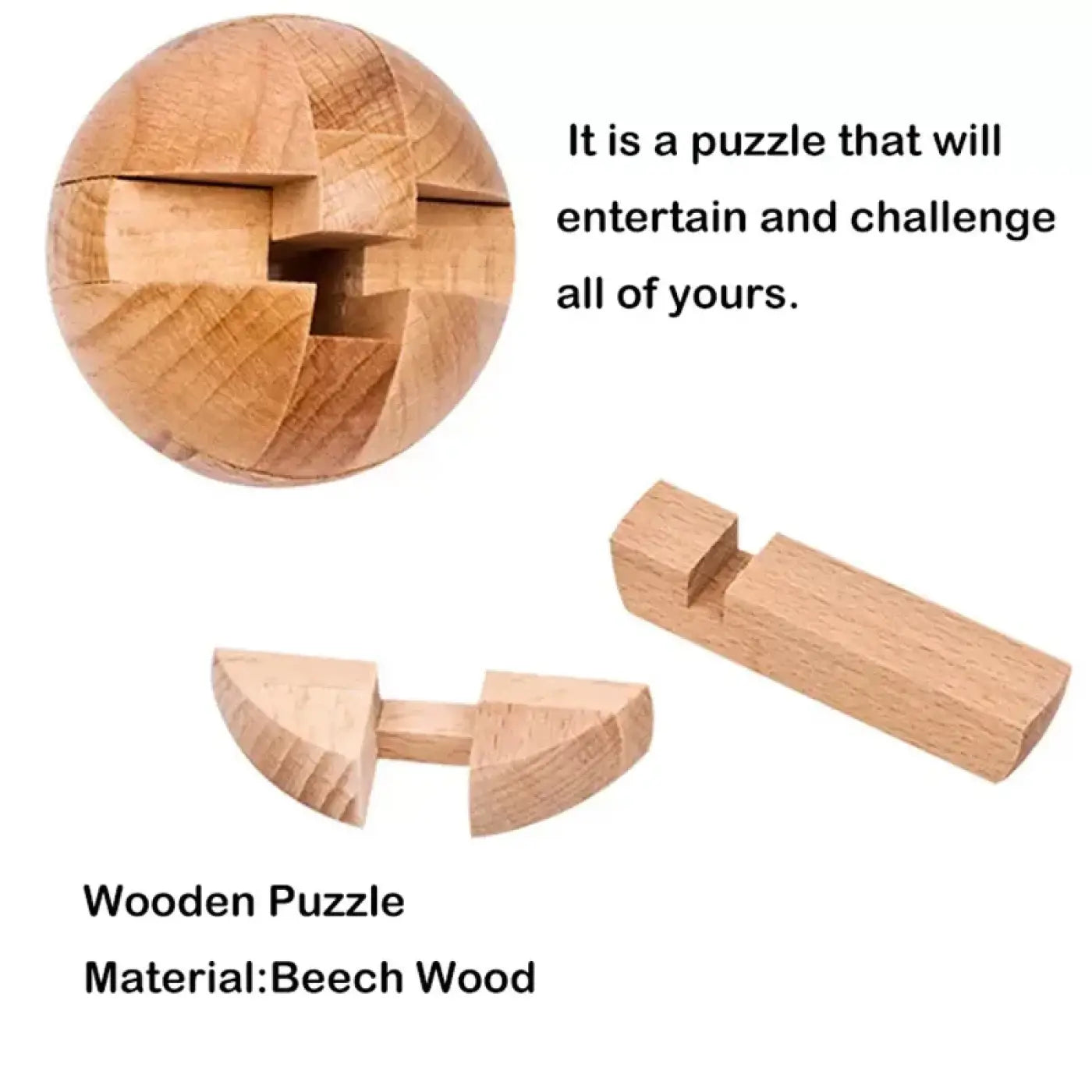 The Ball Depot puzzle ball: Wooden Kongming Lock Puzzle Ball