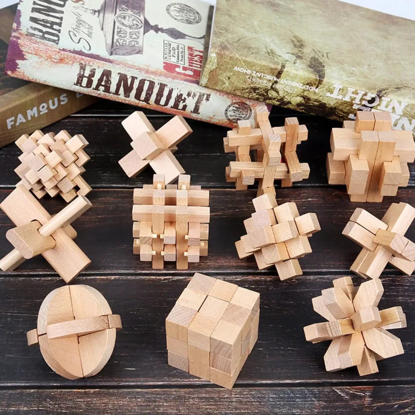 The Ball Depot puzzle ball: Wooden Luban Interlocking Puzzle