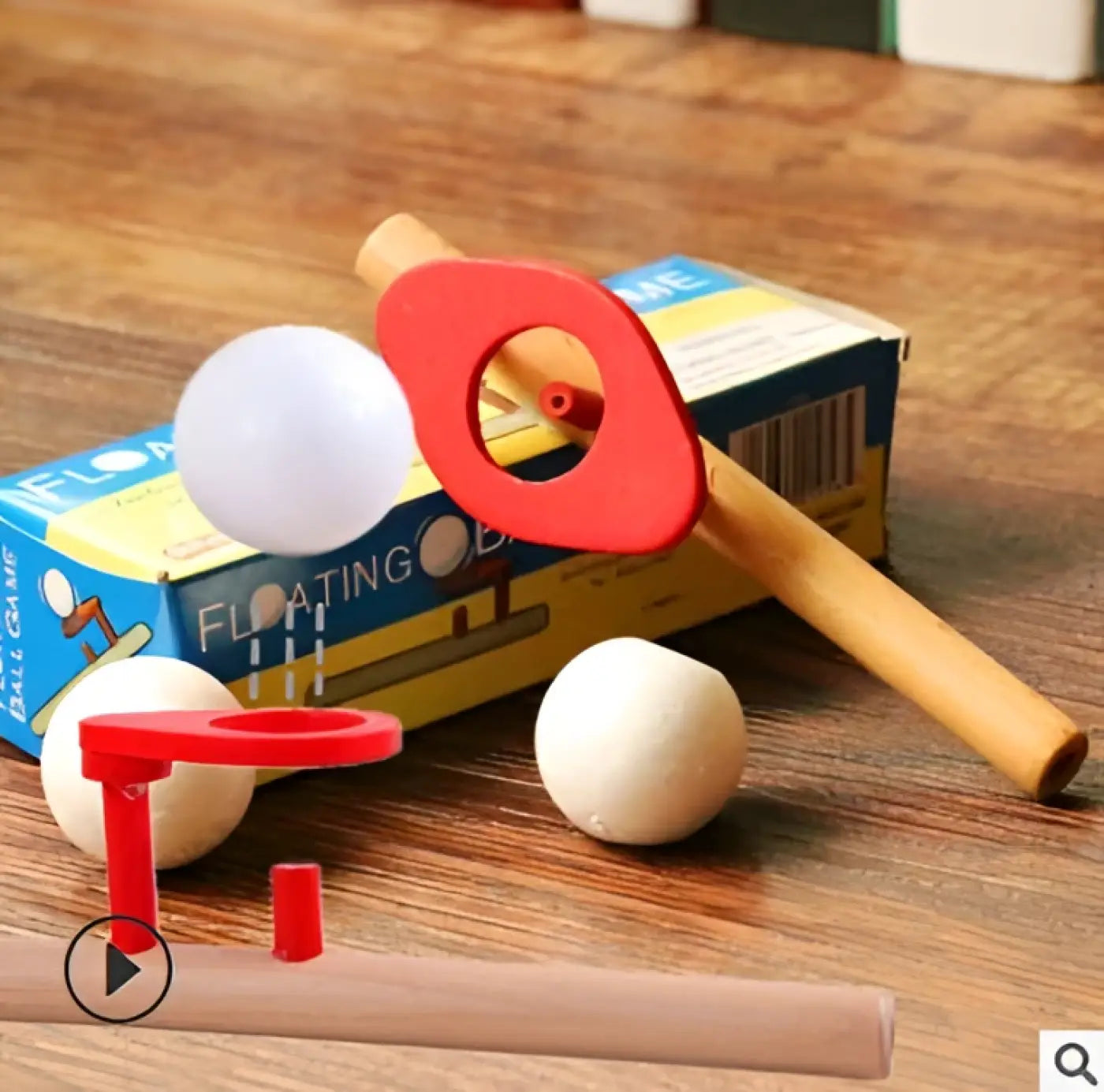 The Ball Depot blowing kids ball: Wooden Suspended Blowing Balls