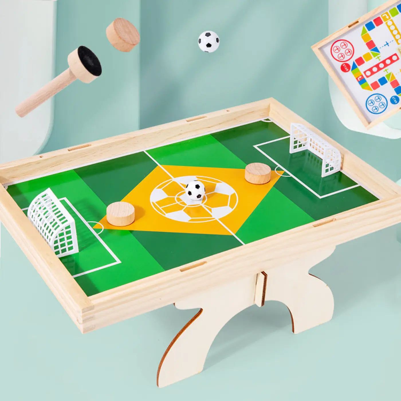 The Ball Depot ball game: Wooden Tabletop Football Children's Soccer Game
