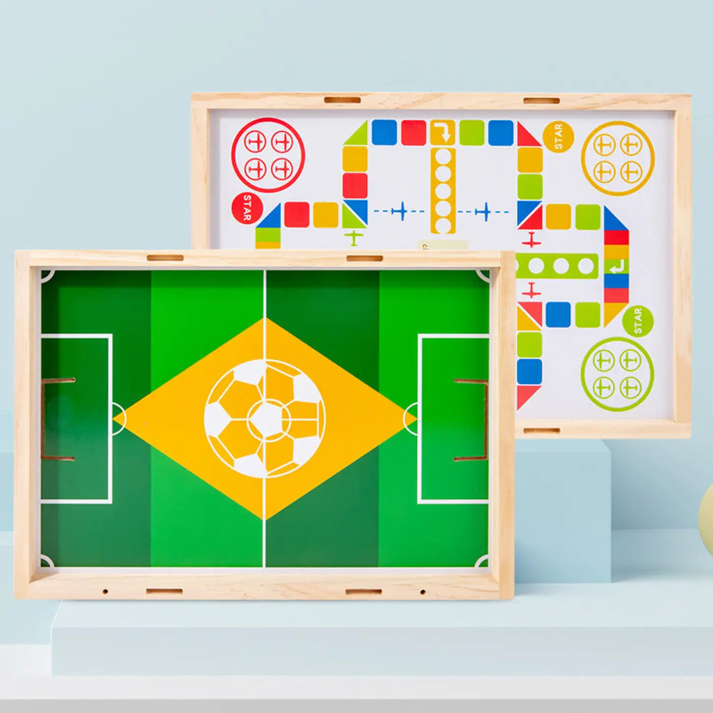 The Ball Depot ball game: Wooden Tabletop Football Children's Soccer Game