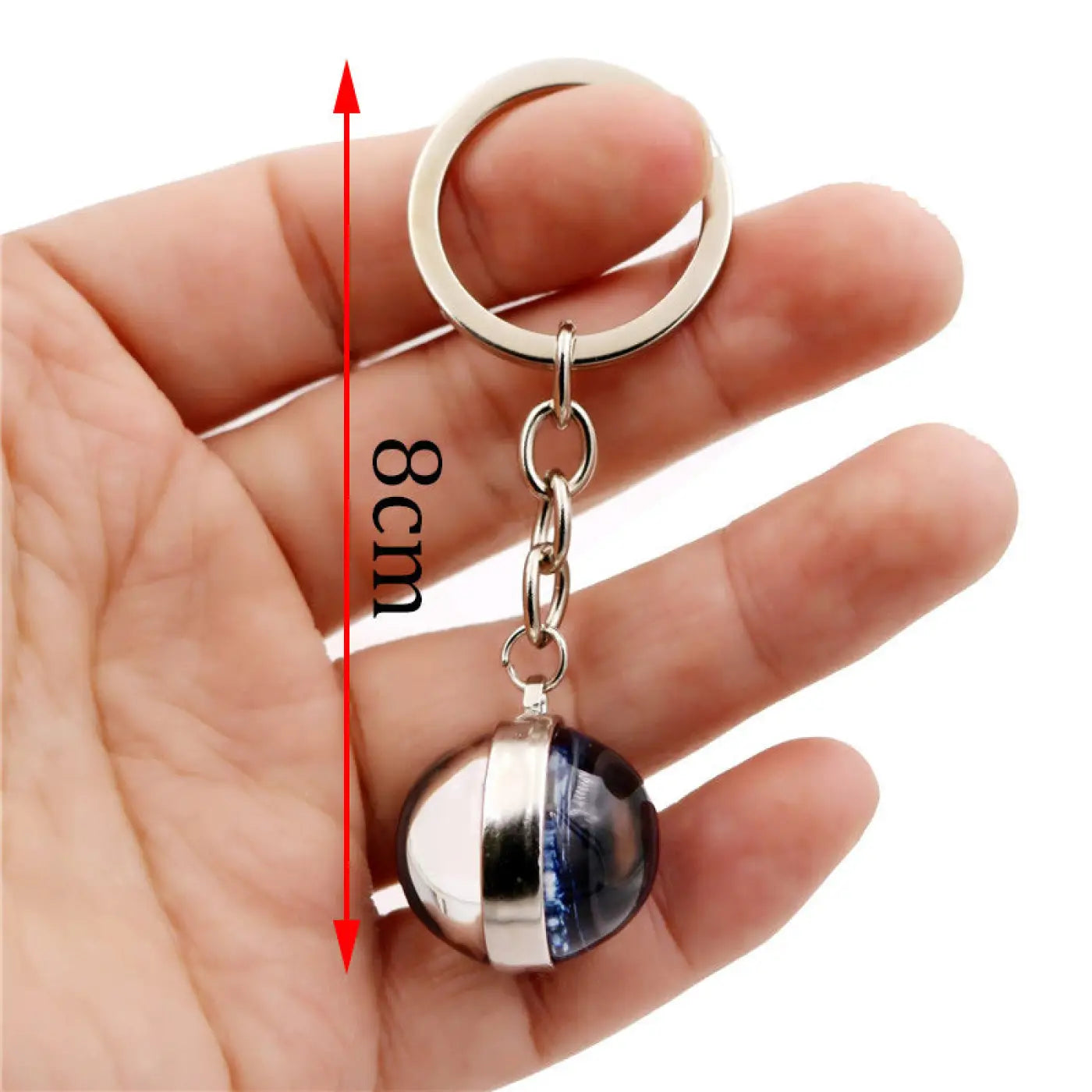 The Ball Depot yoga ball: Yoga Symbol Double Sided Glass Ball Keychain Pendant